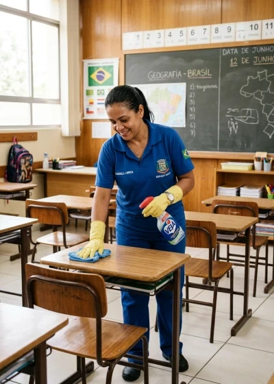 Higienização de Ambientes Internos na Escola
