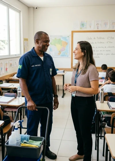 Atendimento e Postura Profissional do Auxiliar de Limpeza Escolar